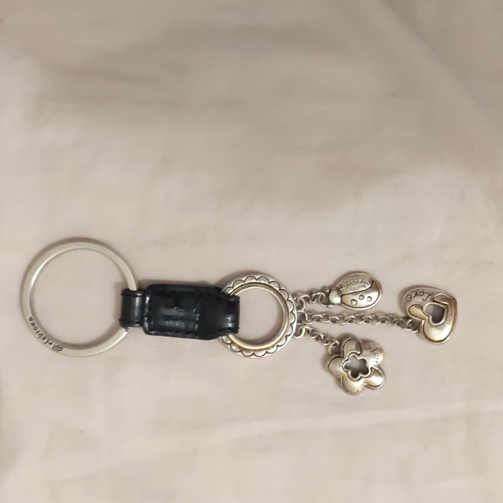 Brighton Leather and metal keychain